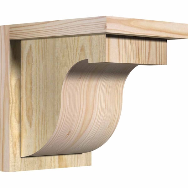 Ekena Millwork Del Monte Rough Sawn Corbel w/Backplate, Douglas Fir, 8"W x 10"D x 10"H COR08X10X10DEL01RDF - main